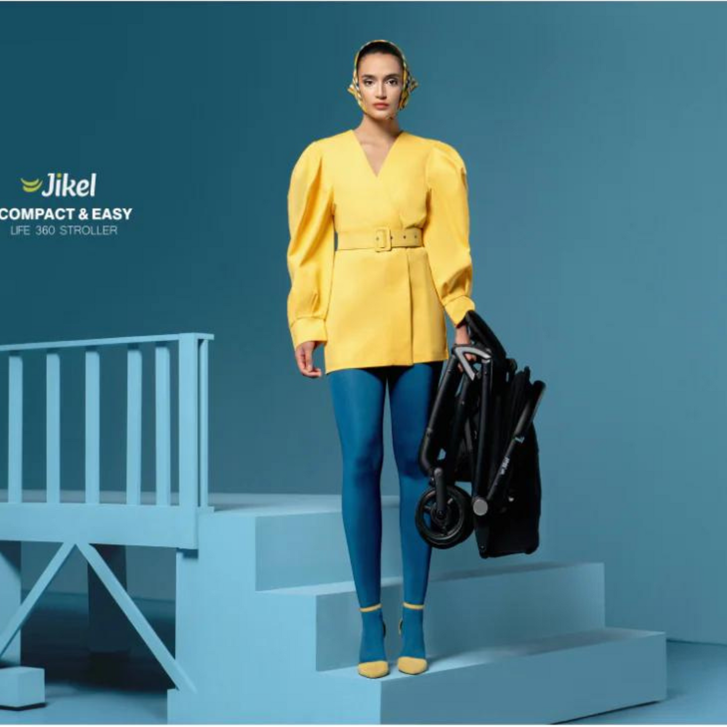 Jikel - Life 360 Reversible Compact Stroller - Black